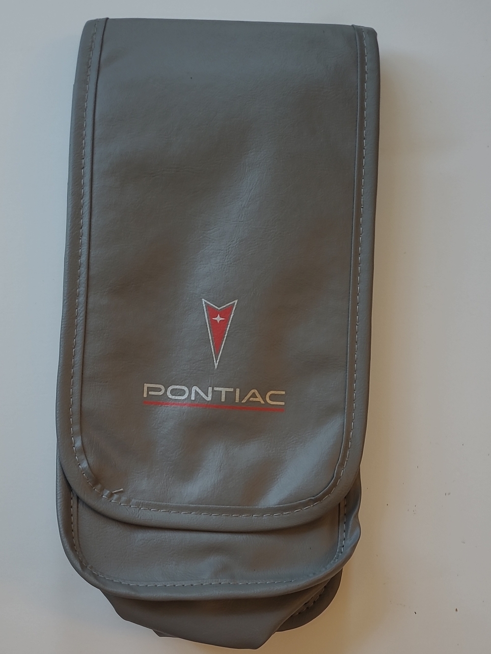 Pontiac Gray Faux Leatger Accessory Bag with Logo